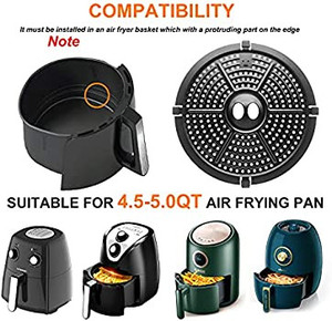 lot 6207 image: Air Fryer Replacement Parts Grill Plate, 8.62IN Upgraded Round Non-Stick Grill Pan Tray, Crisper Plate Rack with Rubber Feet for Gowise Chefman Dash PowerXL, Dishwasher Safe