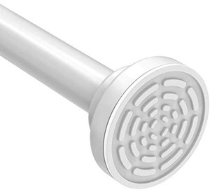 lot 7196 image: Ausemku Shower Curtain Rod Tension - 40-72 Inch Never Rust Non-Slip Spring Tension Curtain Rod No Drilling Stainless Steel Curtain Rod Use Bathroom Kitchen White