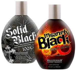 lot 7203 image: Millennium Tanning Indoor Tanning Bed Lotion, Insanely Black and Solid Black, 13.5 Ounce