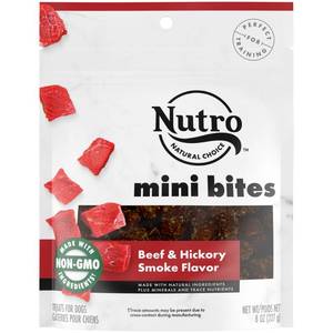 lot 7206 image: NUTRO Mini Bites Dog Treats Beef & Hickory Smoke Flavor, 8 oz. Bag