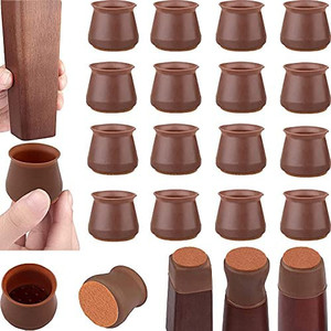 lot 7218 image: VETE Upgraded 16 PCS Chair Leg Caps,Chair Leg Protectors Silicone Chair Leg Covers with Felt for Hardwood Floors,Mute Furniture Moving to Prevent Scratches
