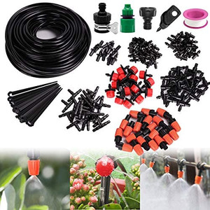 lot 7223 image: Garden Irrigation System, Drip Irrigation Kit, 156Pcs Automatic Garden Watering System with Adjustable Dripper 82ft 14 Blank Distribution Drip Irrigation tubing, Garden, Flower Bed,Patio,Lawn