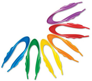 lot 7225 image: Learning Resources Jumbo Tweezers, Sorting & Counting, Preschool Science, Homeschool, Toddler Fine Motor Skill Development, Set Of 6