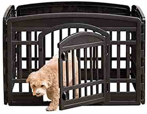 lot 9179 image: IRIS USA Dog Playpen - Pet Exercise Pen with Door