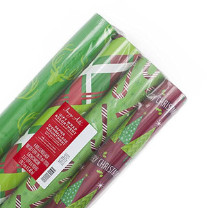lot 9196 image: Image Arts Christmas Wrapping Paper Bundle With Cut Lines On Reverse 4 rolls