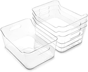 lot 9226 image: Bino Clear Plastic Storage With Handles
