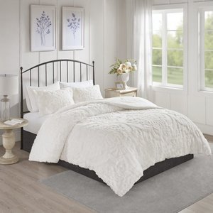 lot 7359 image: Madison Park Viola Cotton Chenille Damask Comforter Set