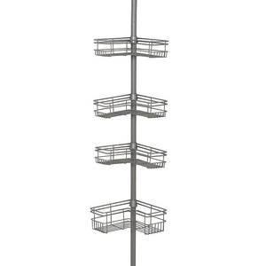 lot 7554 image: Zenna Home 4 Tier Tension Corner Pole Caddy