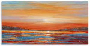 lot 7373 image: Abstract Sunset Canvas Art