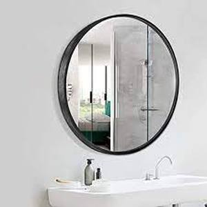 lot 7573 image: Round Deep Set Vanity Mirror