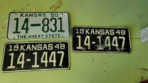 lot 2146 image: Lot of 3 Antique License Plates