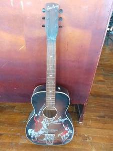 lot 20501 image: The Lone Ranger Guitar - Cracked