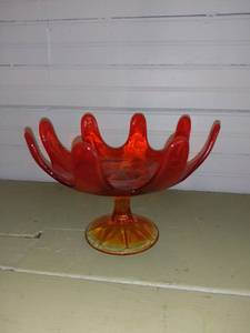 lot 20561 image: Amberina Viking Art Pedestal Bowl