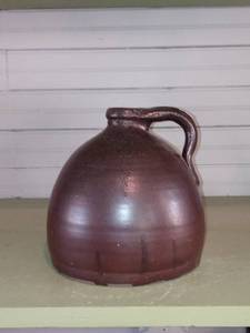 lot 33767 image: Primitive Sapt Glazed Stoneware Crock Jug