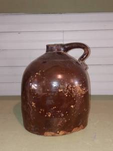 lot 33769 image: Primitive Stoneware Crock Jug Some Chips See Pictures