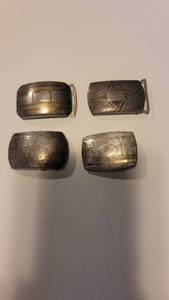 lot 306 image: Lot of 4 Antique Sterling Silver Belt Buckles
