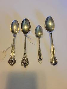 lot 248 image: Lot of 4 Sterling Silver Spoons