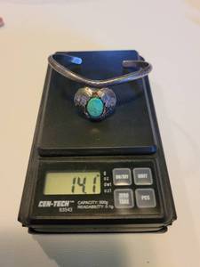 lot 255 image: Antique Sterling Silver Womans Braclet with Turquoise Stone
