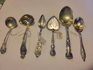 lot 269 image: Lot of 6 Engraved Sterling Silver Ladels