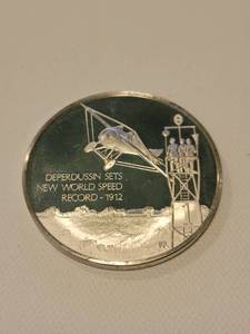 lot 281 image: Sterling Silver Commemorative Coin 1912 New World Speed Record