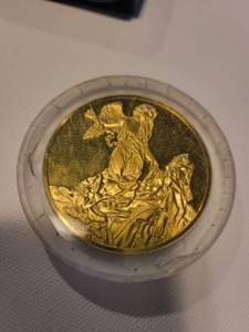 lot 287 image: 24kt Gold Electro Plated Sterling on Coin- The ecstasy of Saint Theresa