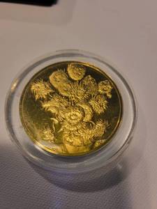 lot 288 image: 24kt Gold Electro Plated Sterling on Coin - Vincent Van Gogh