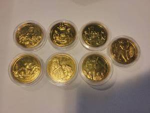 lot 290 image: Lot of 7 Unmarked Commemorate Coins on Important Historians