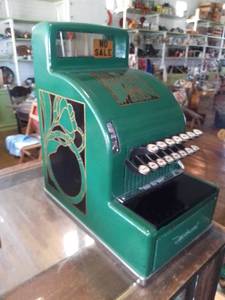lot 1020 image: Antique Green National Cash Register