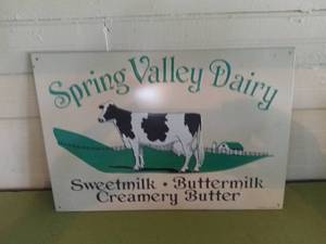 lot 1042 image: Spring Valley Dairy Sign