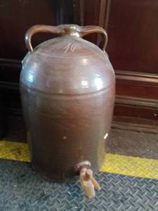 lot 1049 image: Large Brown Salt Glazed Moonshine Jug
