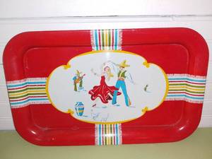 lot 1055 image: Vintage Flamenco Dancing Lap Tray