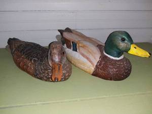lot 1063 image: 2 Signed Wood Duck Decoys