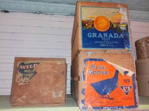 lot 1102 image: 3 Vintage Wood Produce Crates