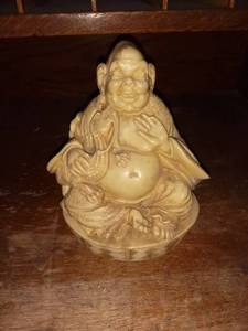 lot 1118 image: Carved Bone Buddha