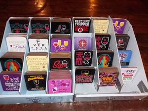 lot 1141 image: Funny Wine Coasters