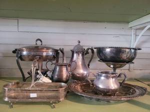 lot 1311 image: Collection of Silver Plated Dinnerware Serving Dishes