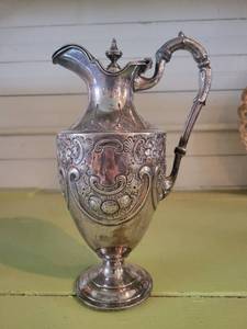 lot 1314 image: Ornate Etched Silverplated Coffee Kettle