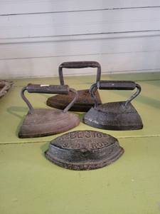 lot 1326 image: Lot of 4 Antique Iron Weights