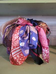 lot 1327 image: Apple Basket filled with Beautiful Scarves