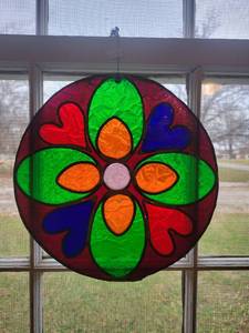 lot 1372 image: Stain Glass Window Decor