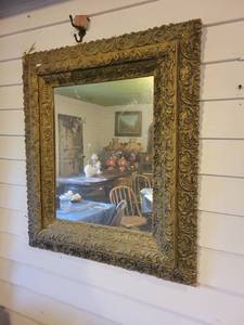 lot 1378 image: Primitive Wooden Carved Mirror