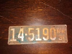 lot 20657 image: 1931 Kansas License Plate