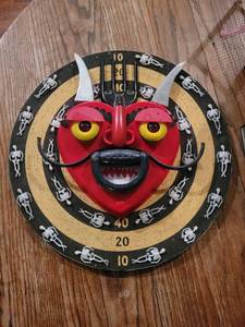 lot 20669 image: Ben Hawkins Wimsical Rubbish Dart Board Art