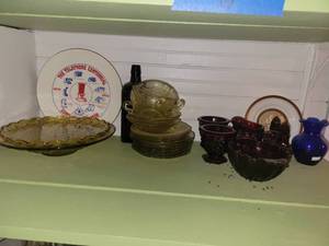 lot 20674 image: Lot of Collectible Colorful Glass - Avon and Depression