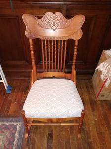 lot 33815 image: Beautiful Rocking Chair With Ornate Carvings