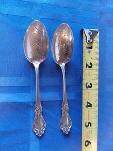 lot 217 image: Pair of Sterling Monogrammed Spoons
