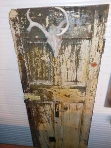 lot 20600 image: Antique Door With Deer Skull
