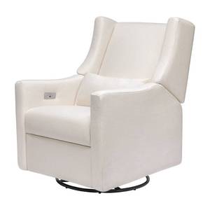 lot 4199 image: Babyletto Kiwi Glider Recliner with Electronic Control and USB, Greenguard Gold Certified - Performance Cream Eco-Weave - Retail $799.00