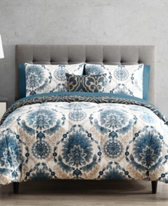 lot 4361 image: Scroll Medallion 12-Pc. Reversible King Comforter Set Bedding