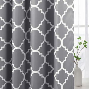 lot 4249 image: H.Versailtex Curtain Panels 52Wx84L,Gray And White